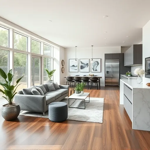 Modern living room remodel in Greenacres FL showcasing elegant decor, open layout, natural light, and inviting ambiance.