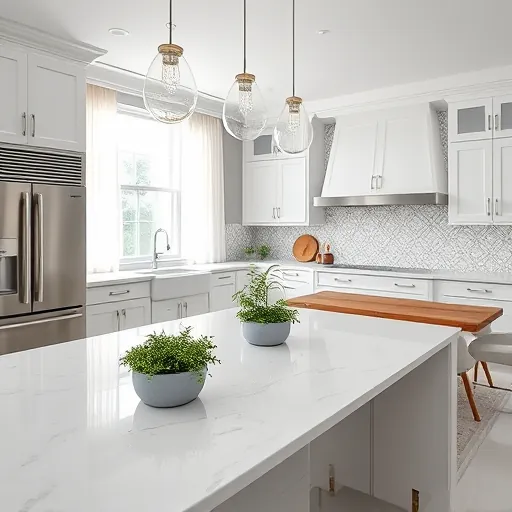 Stunning Palm Beach Gardens kitchen with high-end appliances, marble island, elegant cabinetry, and natural light.