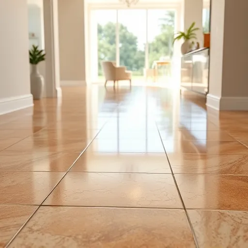 Freshly installed mosaic tile flooring in Riviera Beach FL with warm earth tones, polished surface, and coastal decor highlights