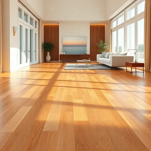 Beautiful polished oak hardwood flooring in a bright coastal-inspired room with natural sunlight and modern decor in Riviera Beach