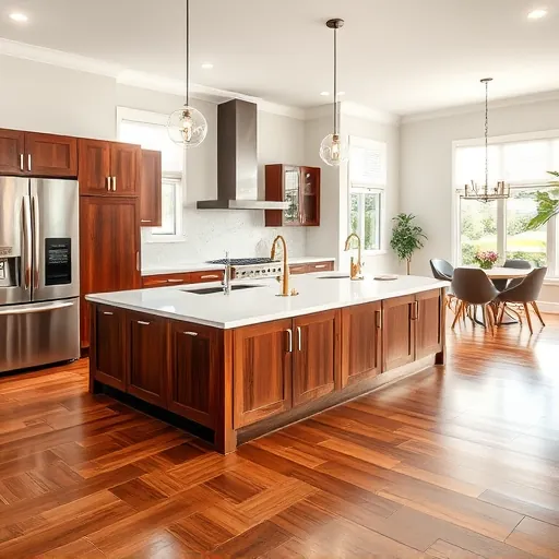 Completed kitchen remodeling project in Canal Point FL featuring stainless steel appliances, quartz island, and elegant decor.