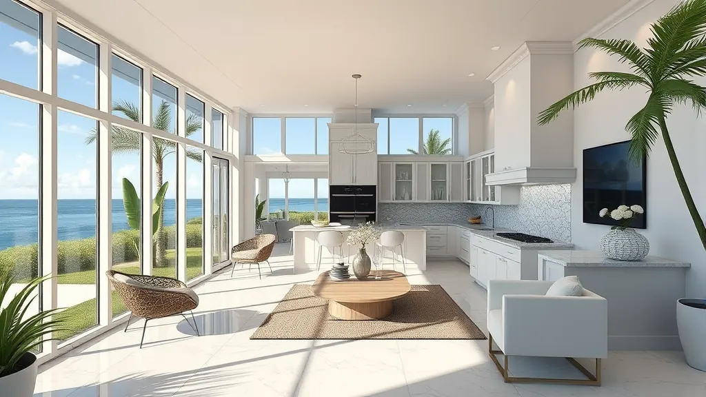 Remodeling in Highland Beach, FL showcases a modern kitchen with elegant finishes and natural light.