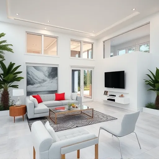 Completed home remodeling showcase in Riviera Beach, Florida featuring modern design elements and vibrant colors.