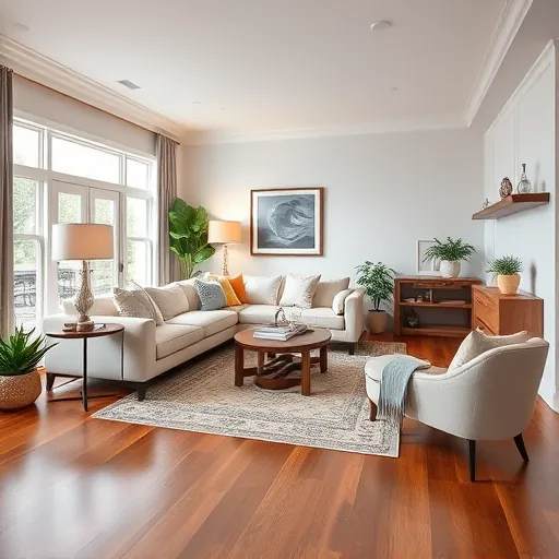 Remodeled living room in Haverhill FL with modern decor, large windows, and elegant furnishings showcasing comfort and style.