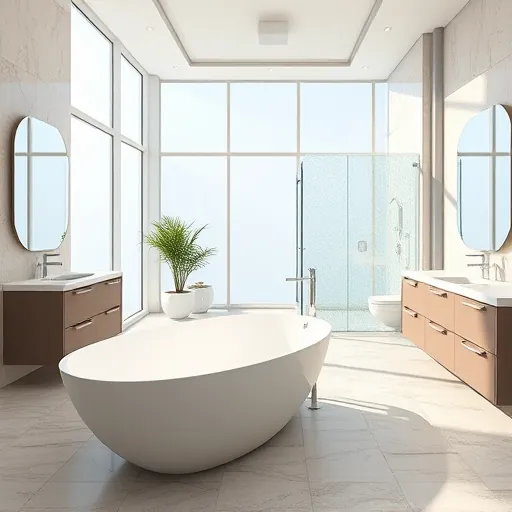 Bright renovated Fort Pierce bathroom with modern fixtures, natural light, marble countertops, walk-in shower, and coastal decor