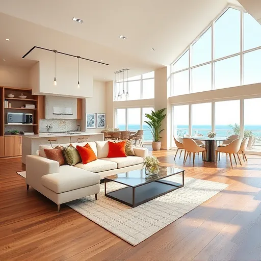Luxurious modern living space in Highland Beach, FL with elegant furnishings and bright natural light highlighting decor.