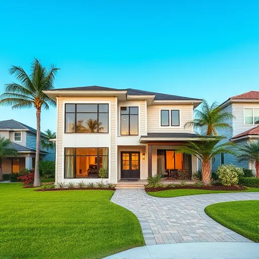 Beautiful home addition in Riviera Beach FL with large windows, tropical landscaping, and seamless architectural integration