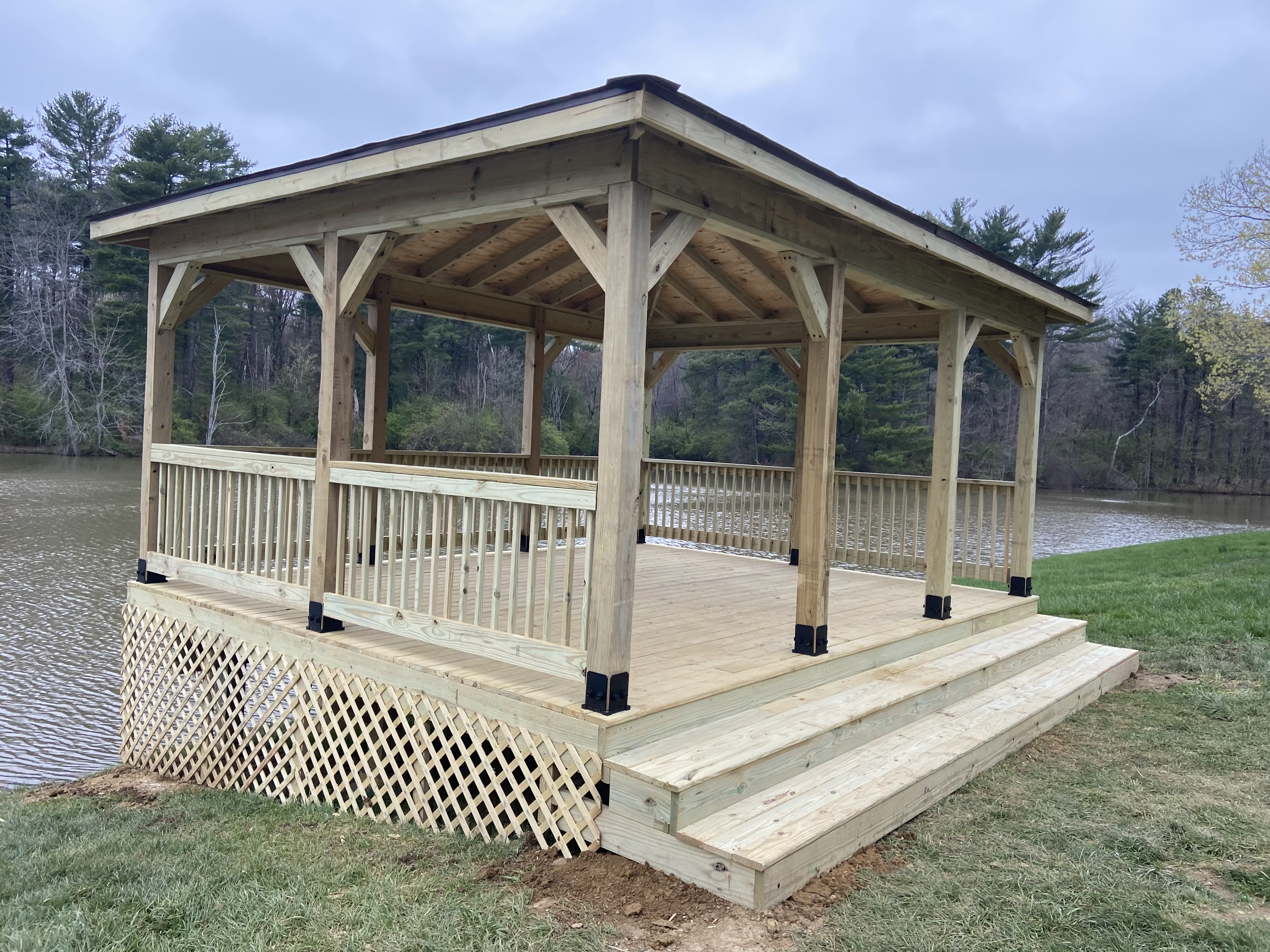 Wooden gazebo structure built by DHA Contractors near Hamilton OH