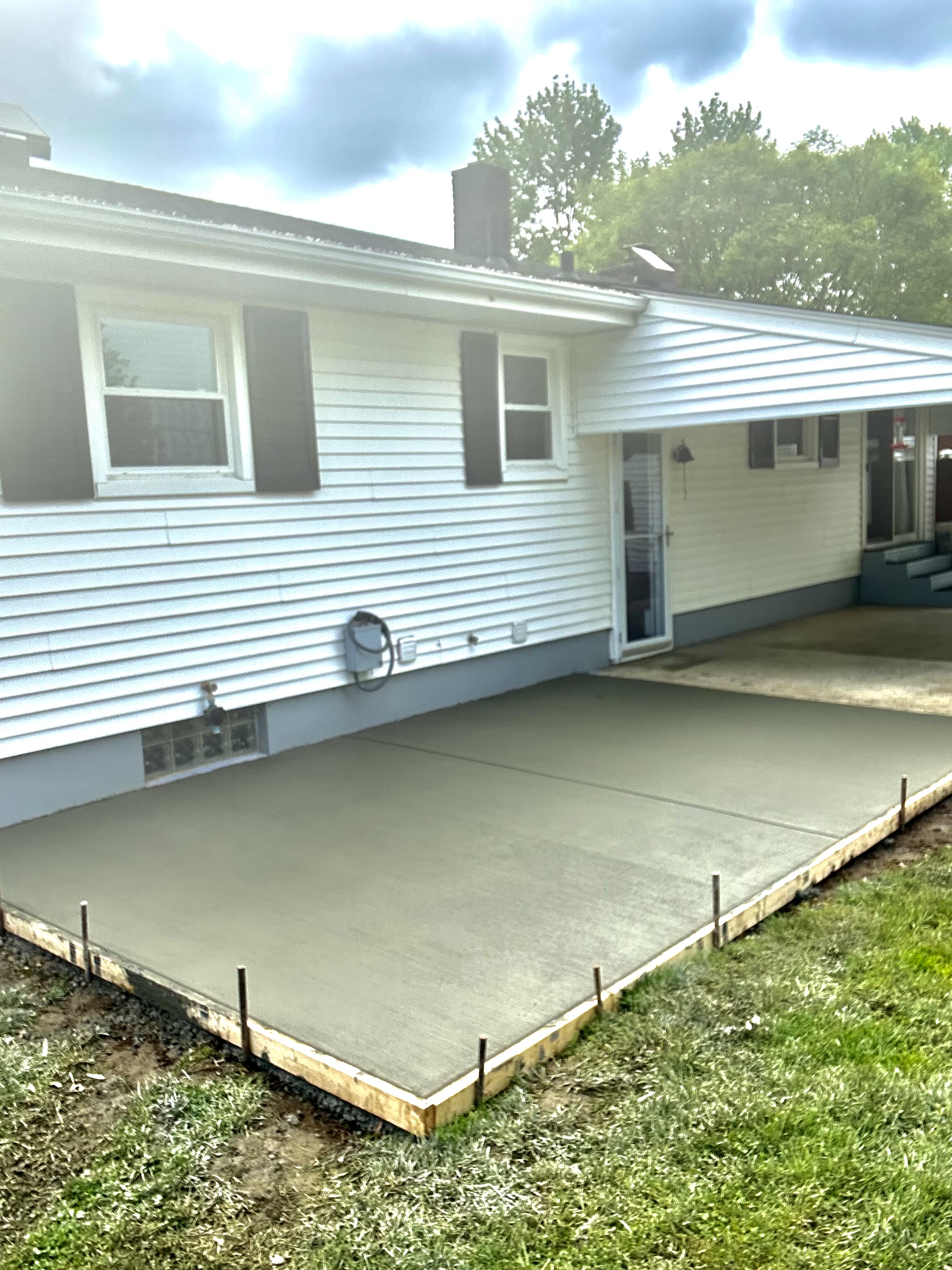 Concrete patio pour by DHA Contractors in Hamilton OH