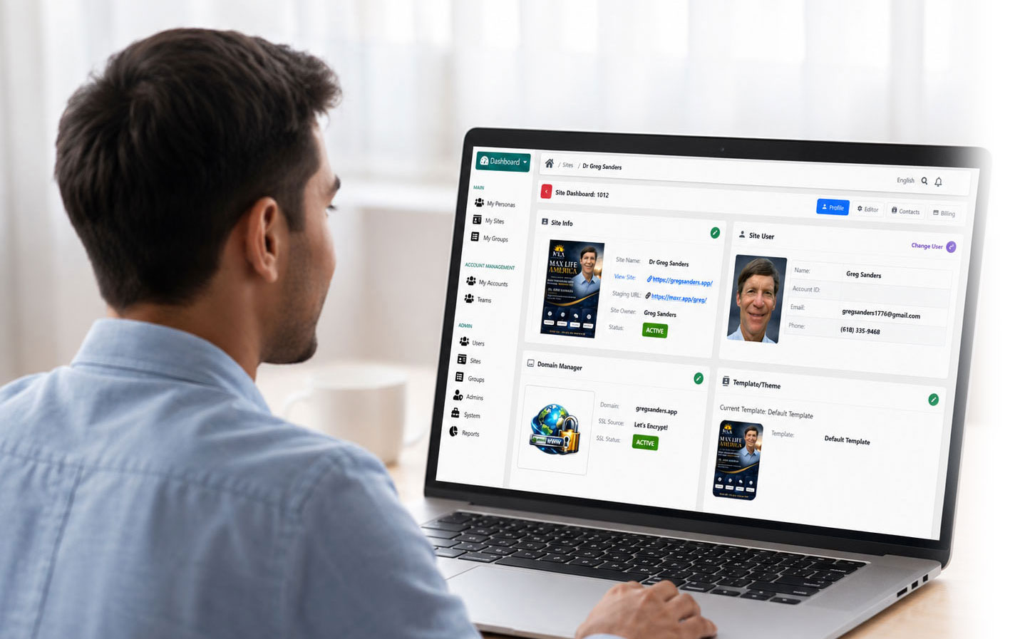 Person working on the MAXR platform