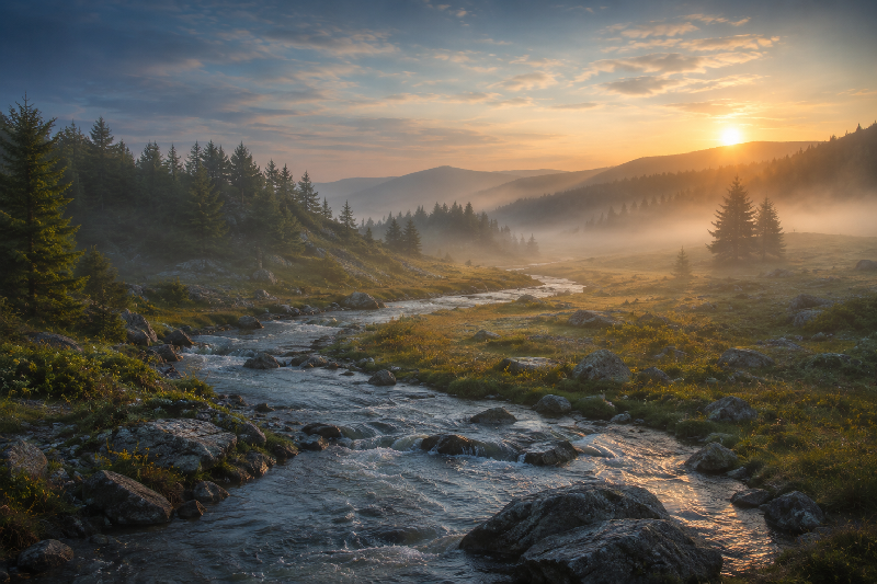 A river moving around rocks or through a changing landscape, not in a straight line but with intelligence and responsiveness. A river moving around rocks or through a changing landscape, not in a straight line but with intelligence and responsiveness.