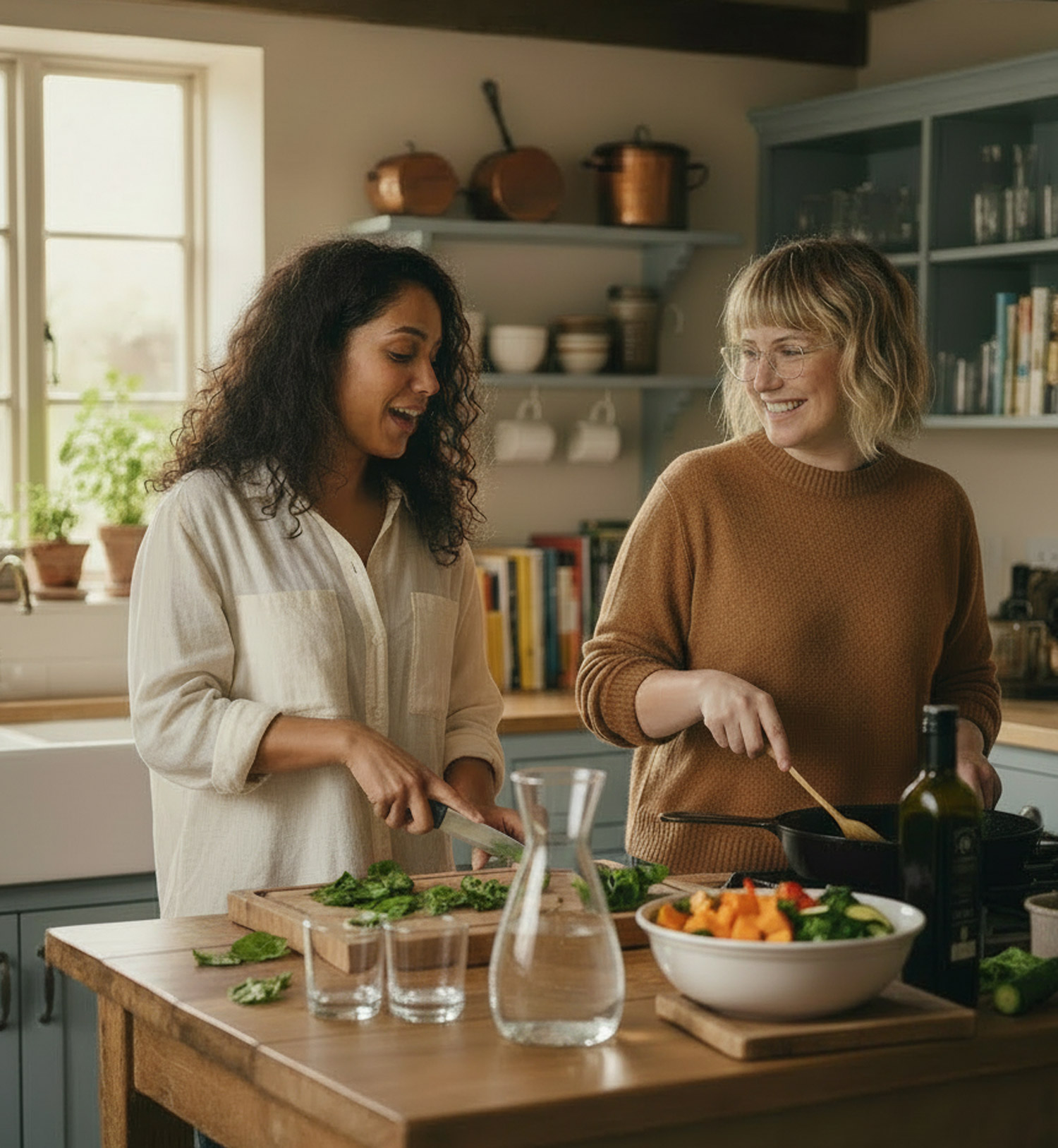 Health Coaches Cooking in the Kitchen