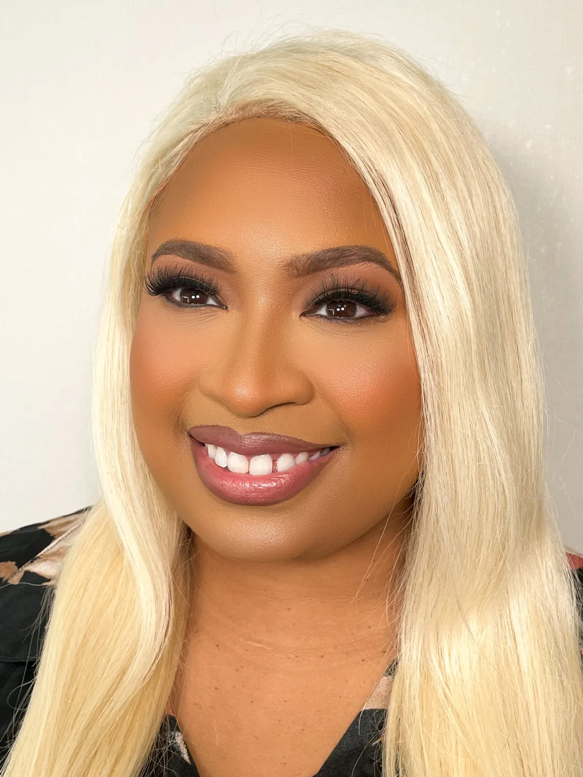 Full face glam with lashes