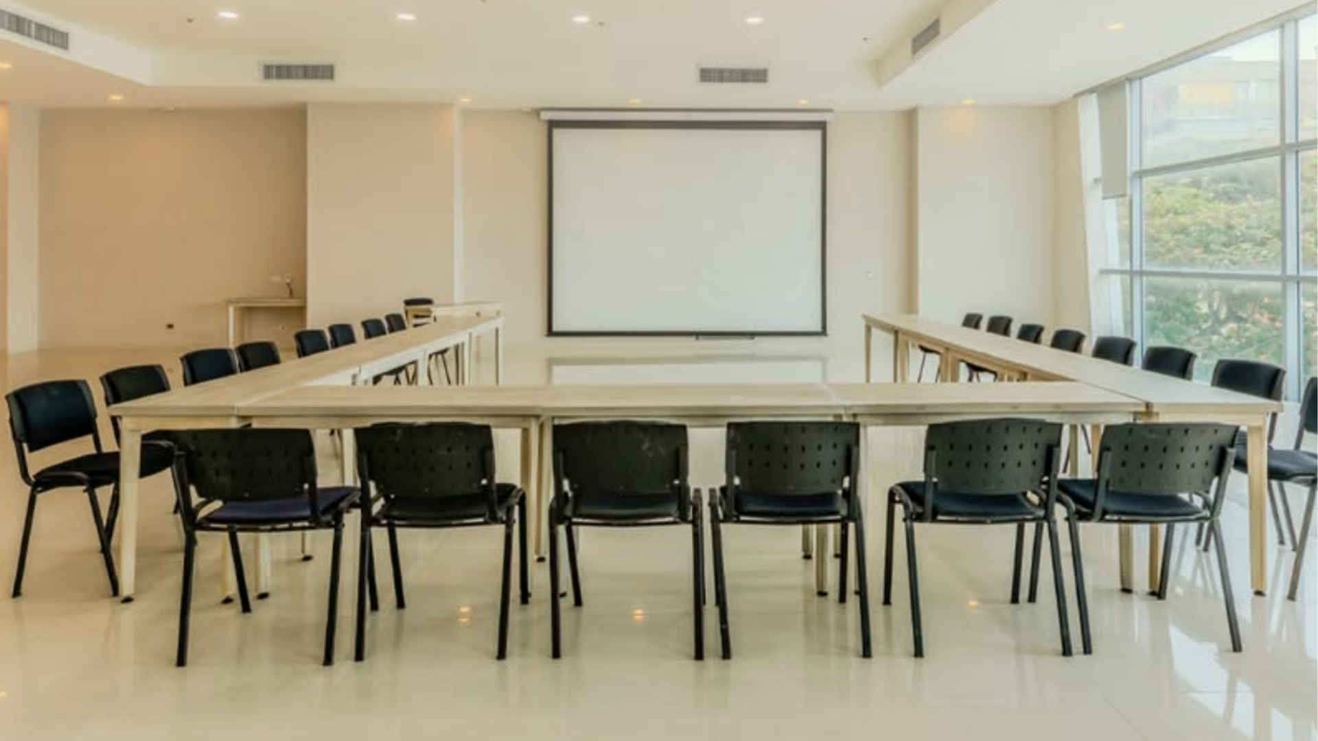 Salón de formación preparado para el workshop