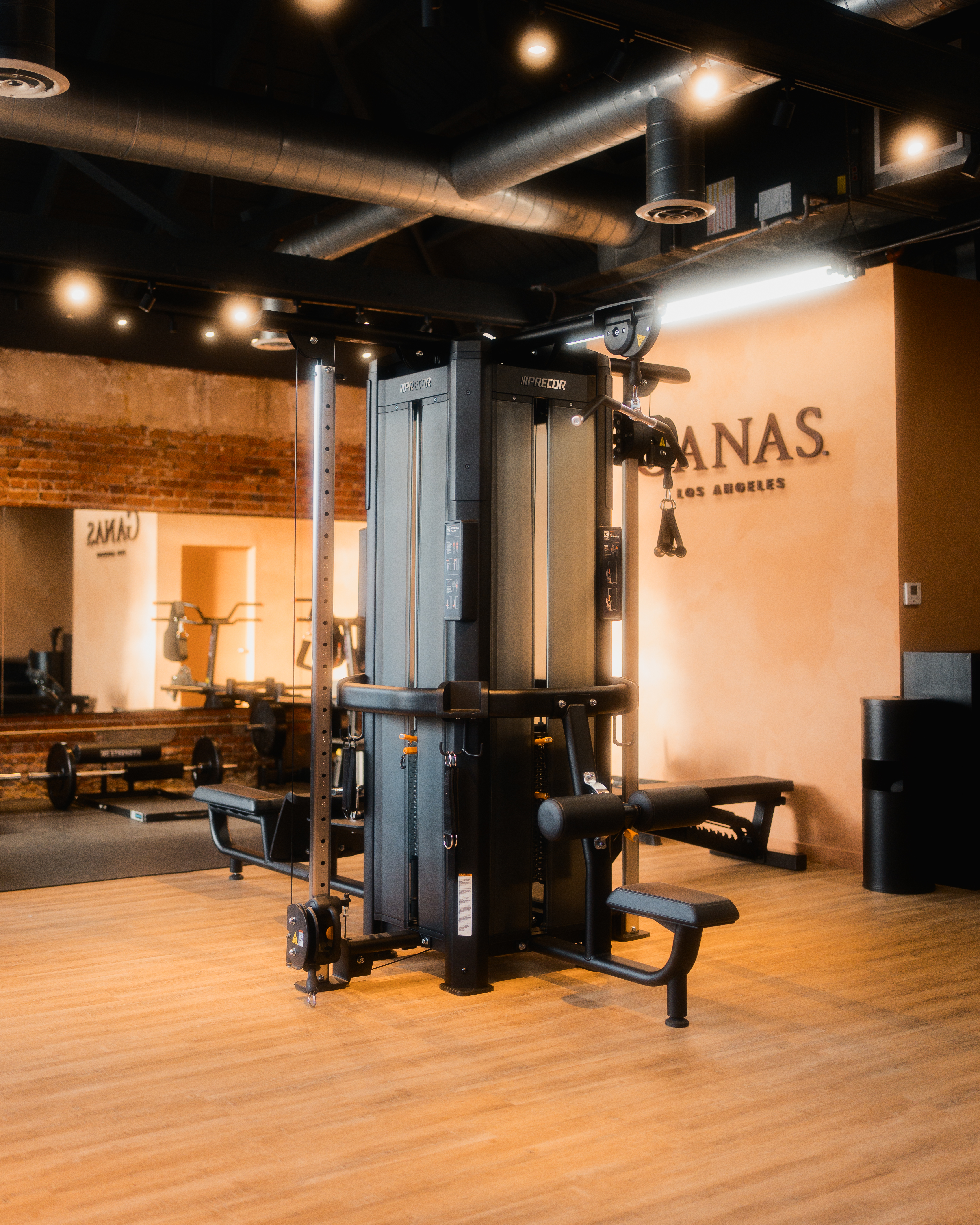 Strength training floor at the Team Ganas LA studio