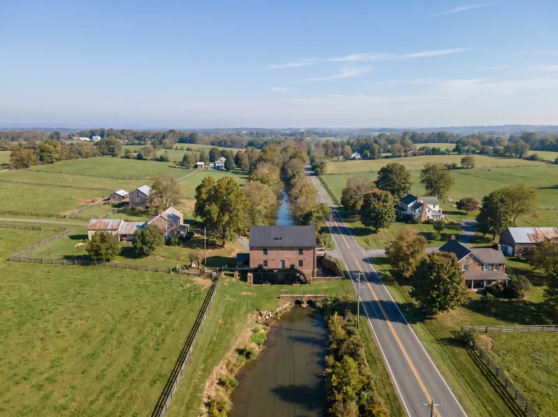 Aerial view of Aldie, Virginia, served by Radiant Home Services
