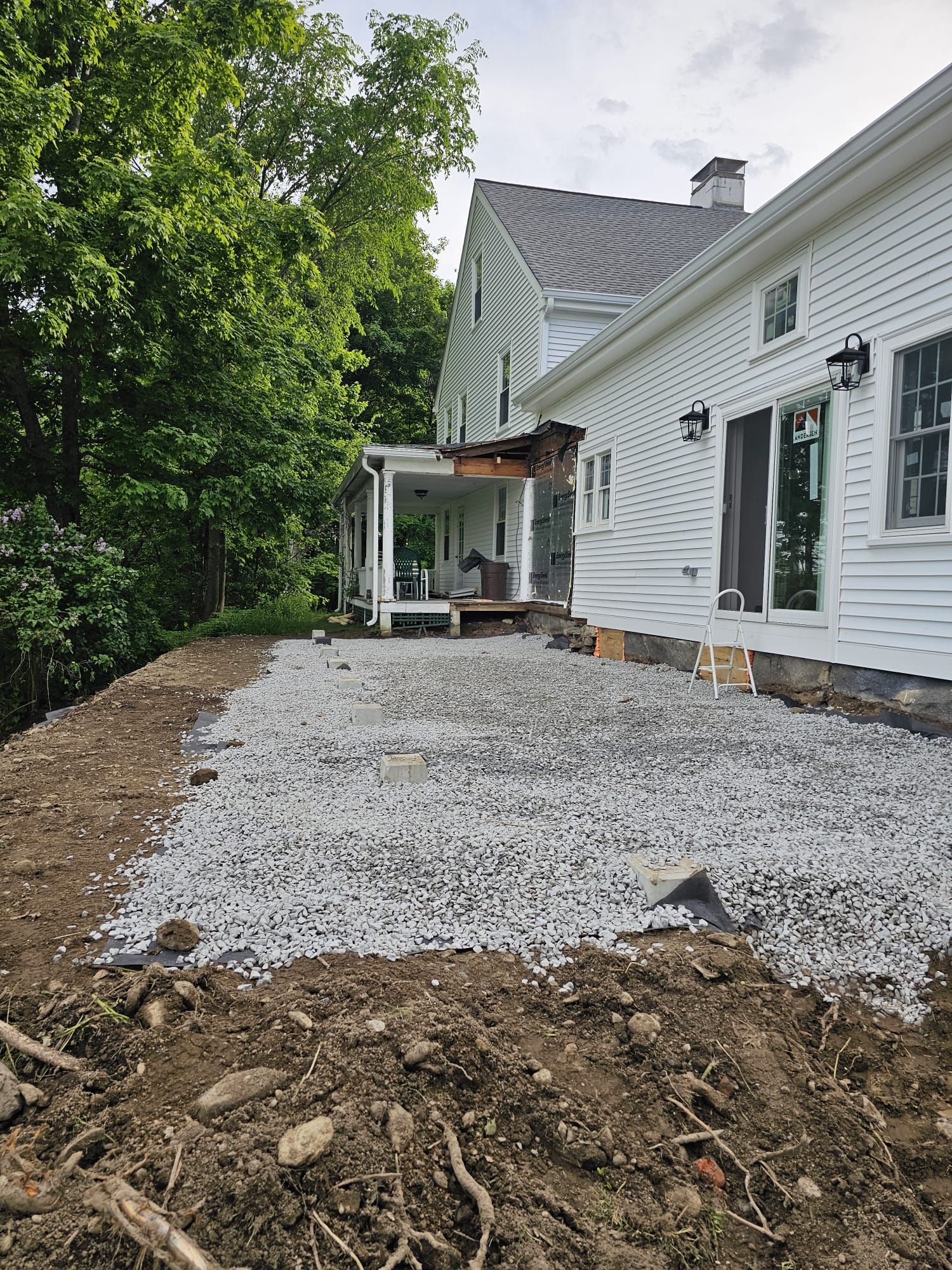 New deck construction in Sterling, MA — deck framing detail