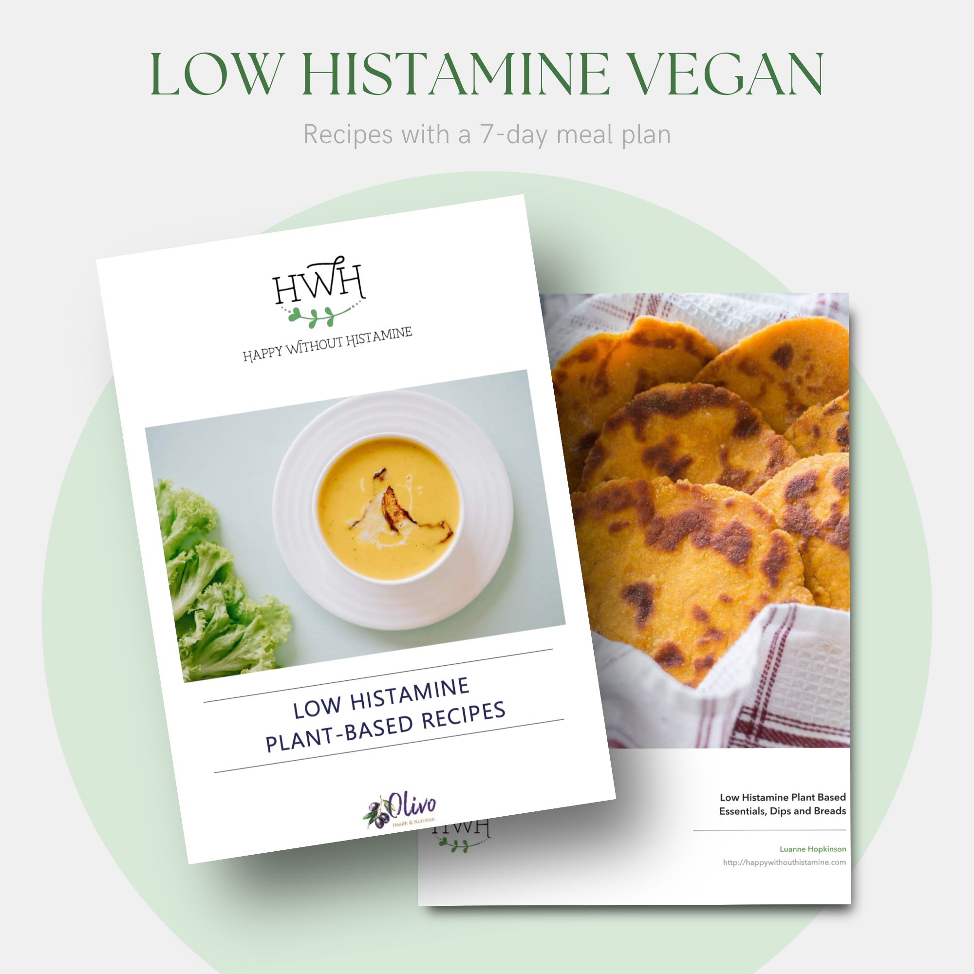 Plant-based low histamine recipe eBook cover