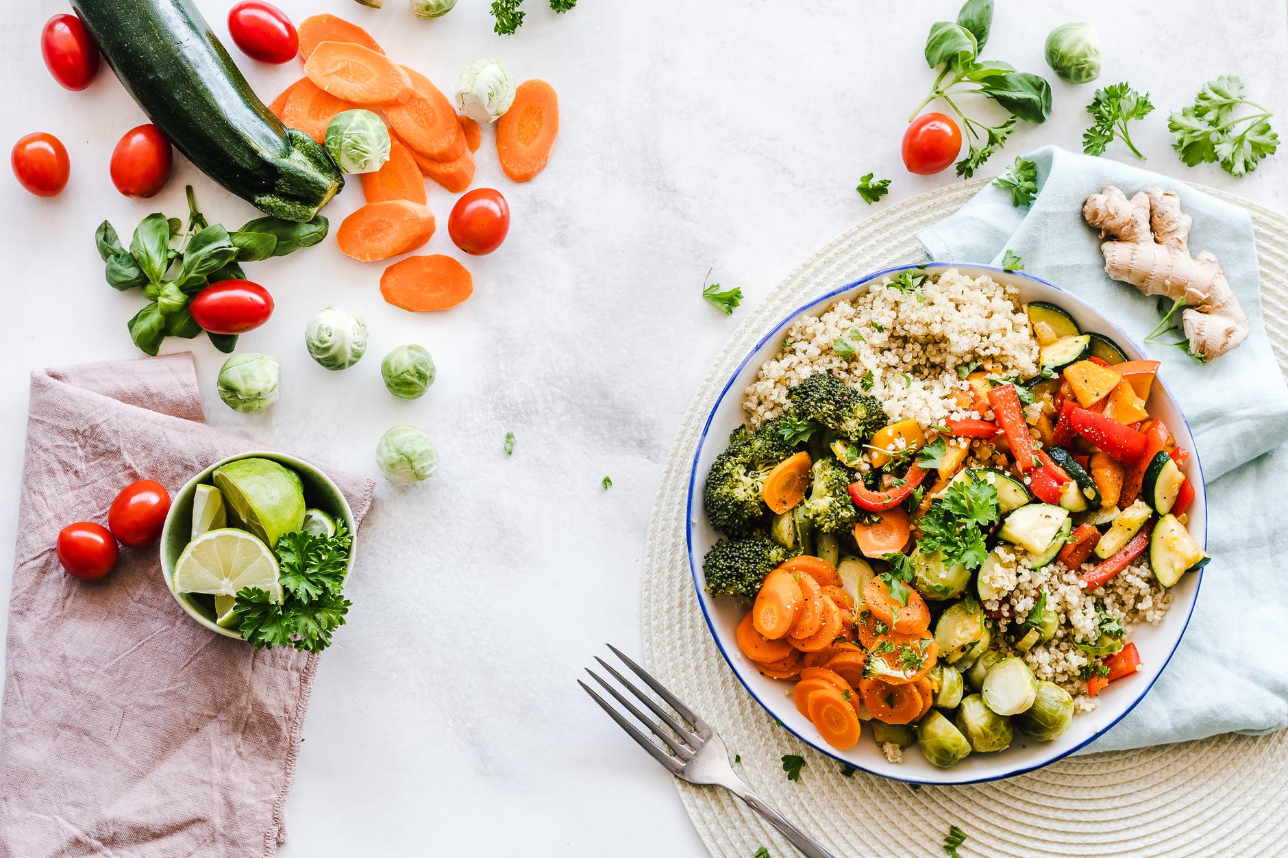 Roast vegetable quinoa bowl