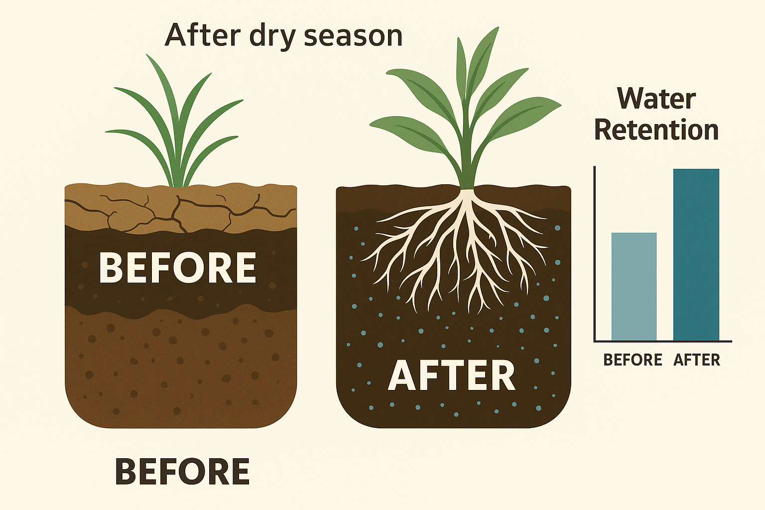 Before and after soil comparison
