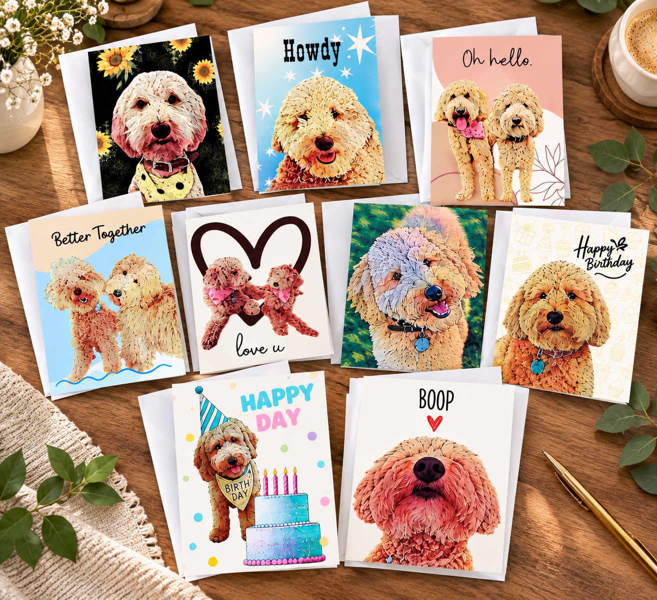 Kai + Byrdie Greeting Card Collection — nine original card designs