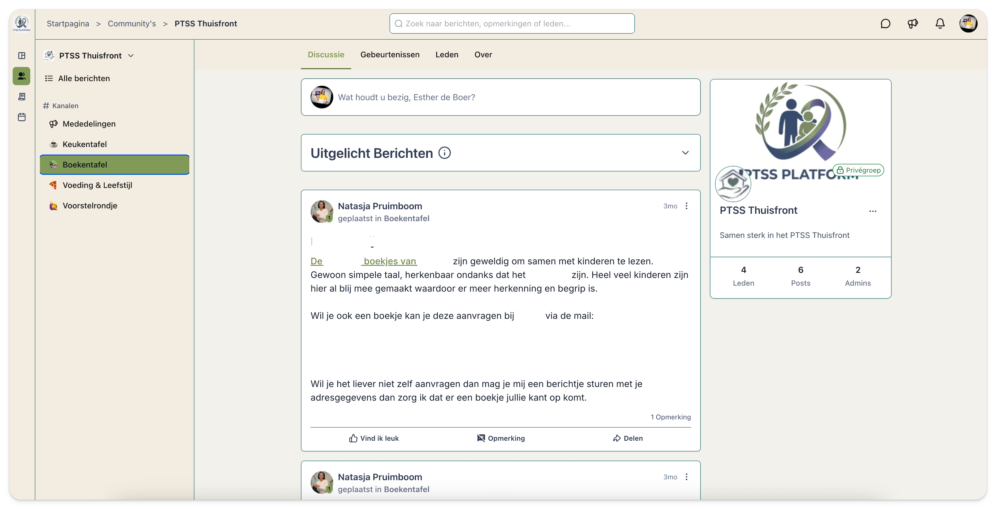 De community PTSS Platform van Natasja Pruimboom