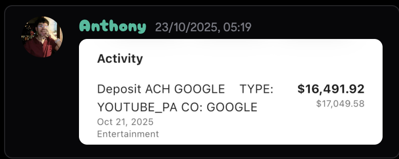 Anthony — result screenshot