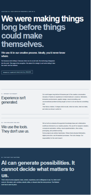 Screenshot of AI-generated Junction 42 page, revision 5