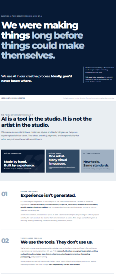 Screenshot of AI-generated Junction 42 page, revision 6