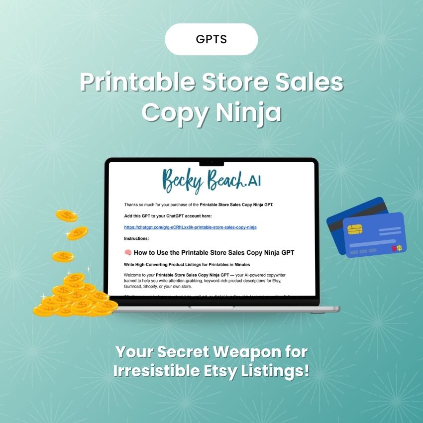 Printable Store Sales Copy Ninja GPT