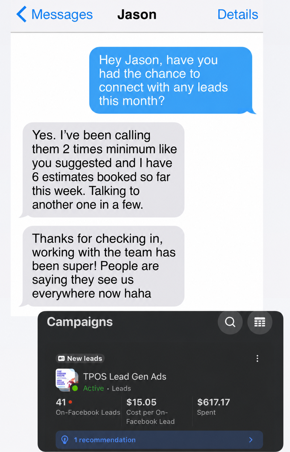 Client result screenshot