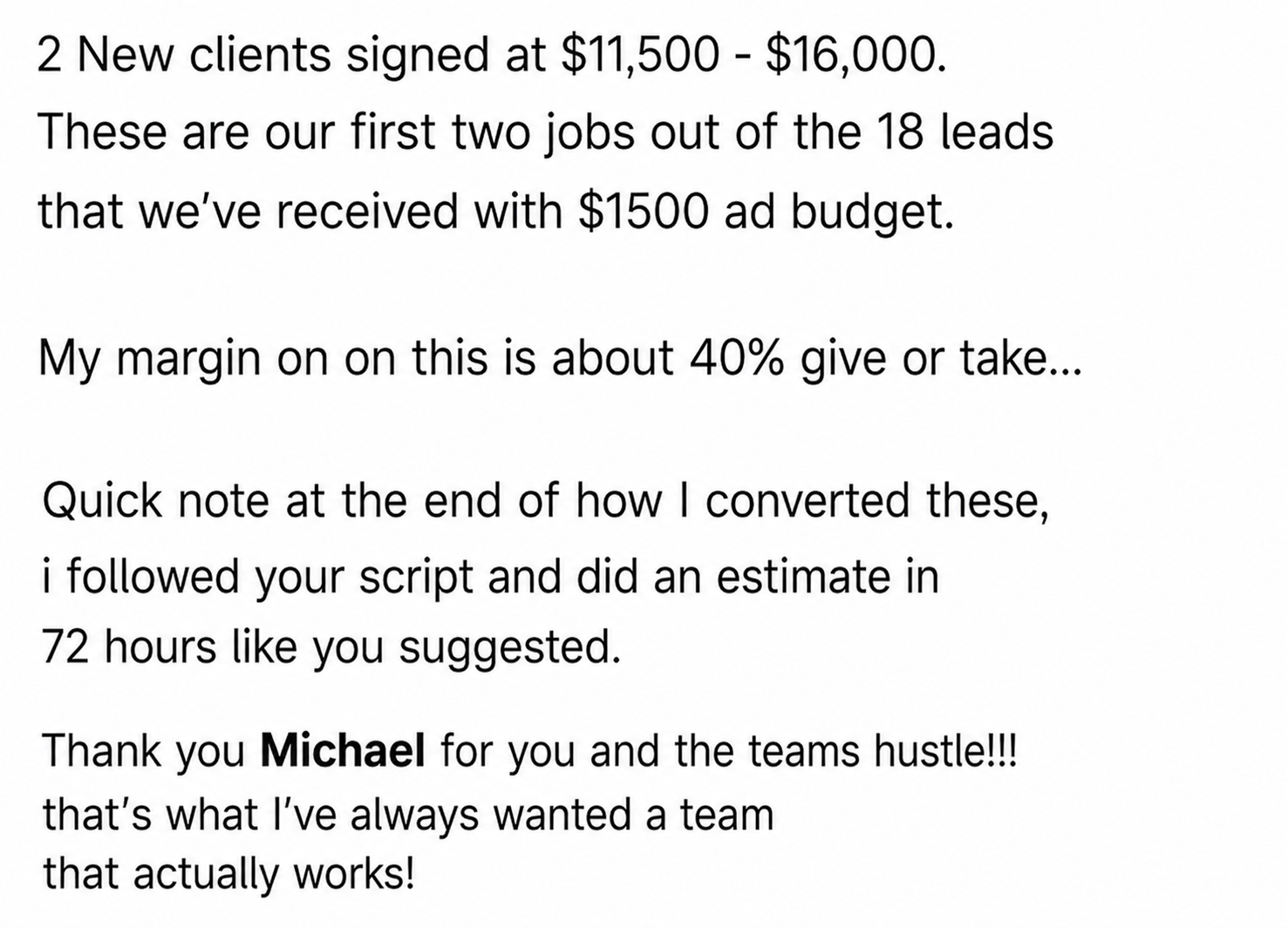 Client result screenshot