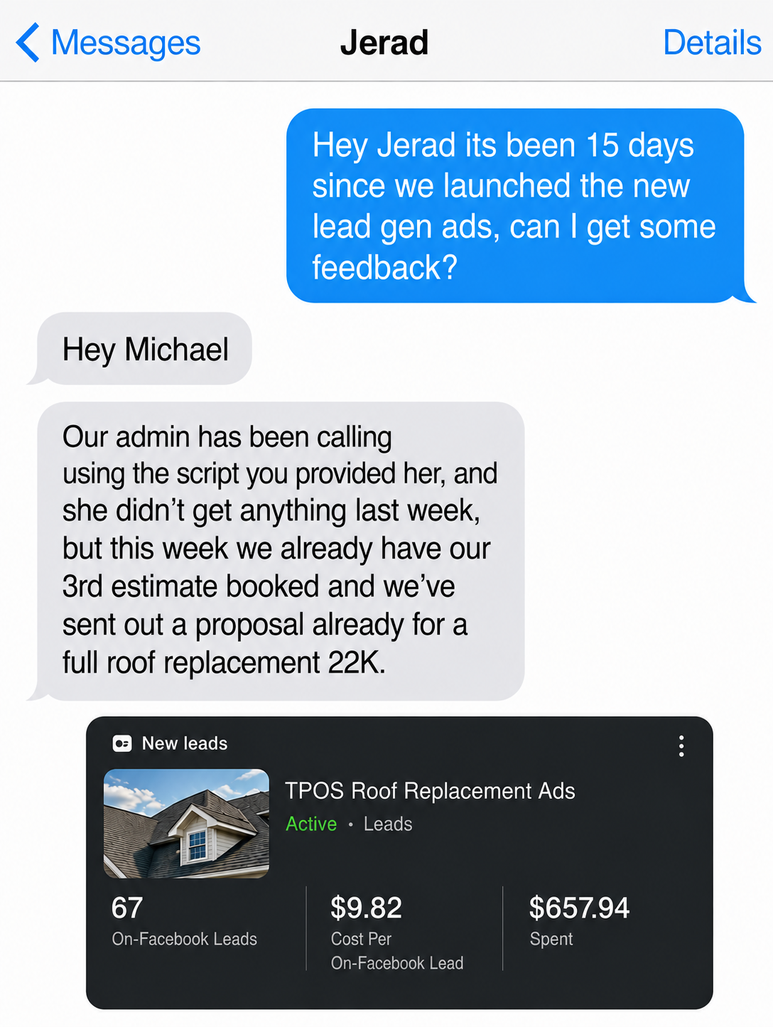 Client result screenshot