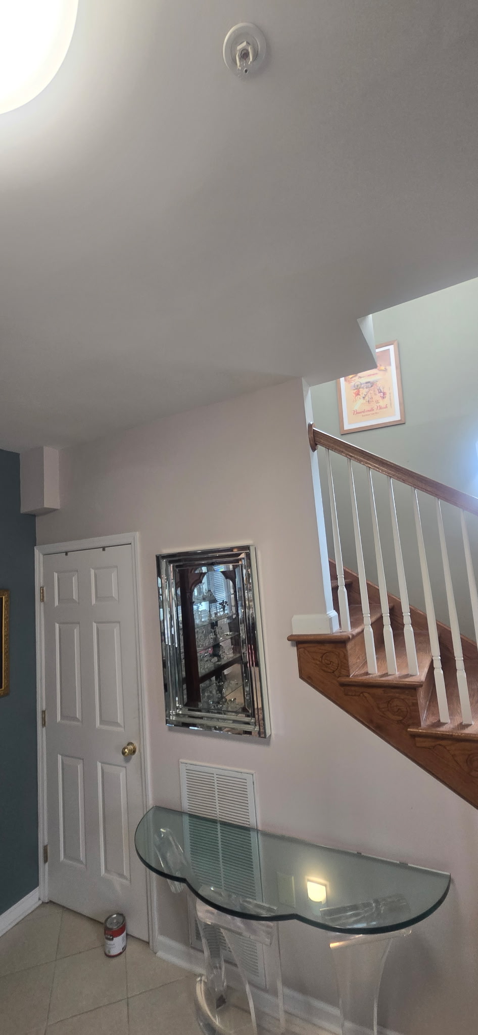 The same hallway two days later, back in use with furniture returned