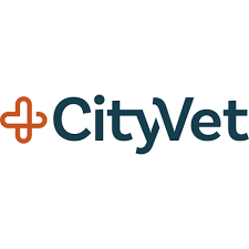 CityVet logo with an orange medical cross icon and dark teal lettering on a white background. CityVet logo with an orange medical cross icon and dark teal lettering on a white background.