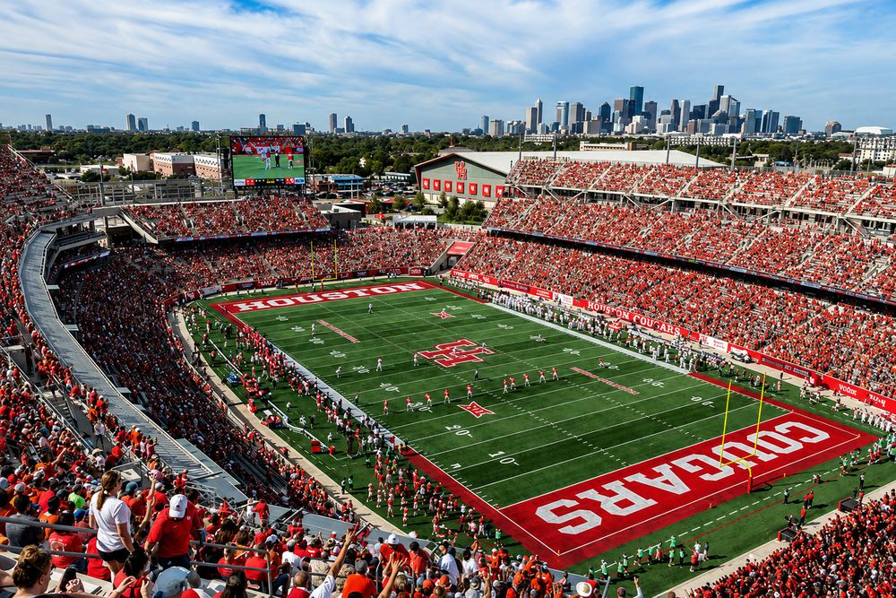 TDECU Stadium packed with University of Houston fans in red