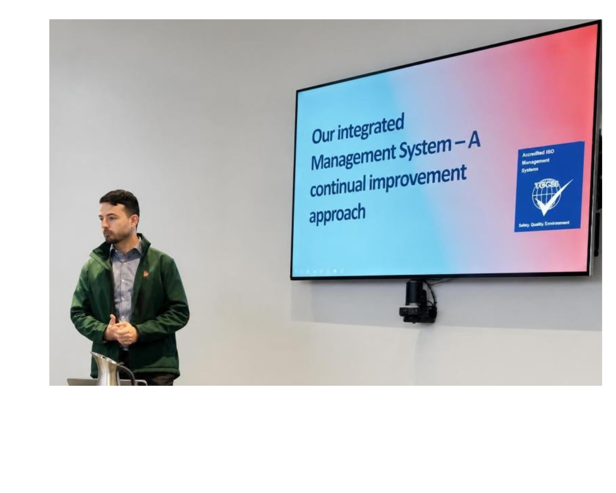 Paul Warner presenting an integrated management system