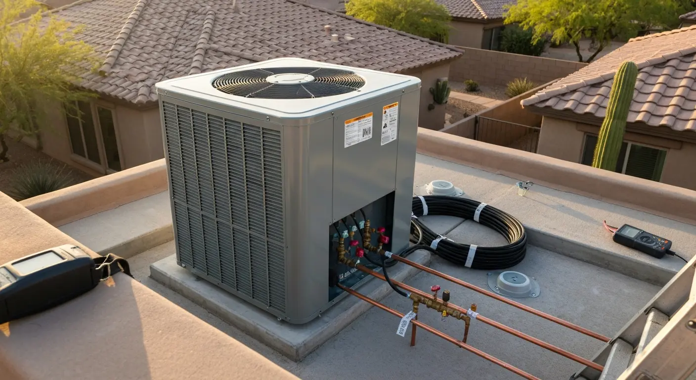 New AC unit installation in progress