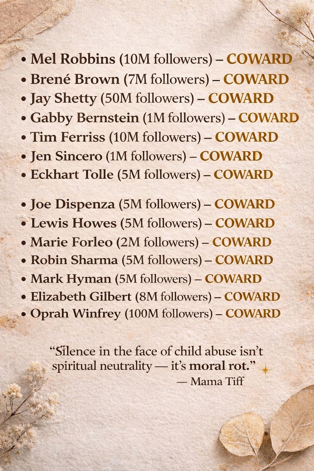 Mama Tiff delivers a bold message on integrity in the spirituality industry and the importance of speaking the truth about abuse and corruption.