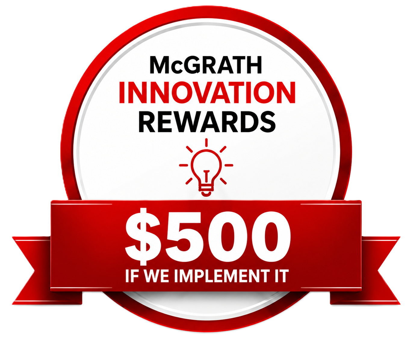McGrath Innovation Rewards - $500 if we implement it