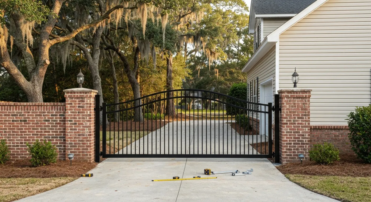 Driveway gate installation