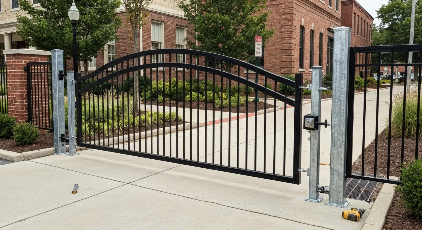 Commercial gate installation