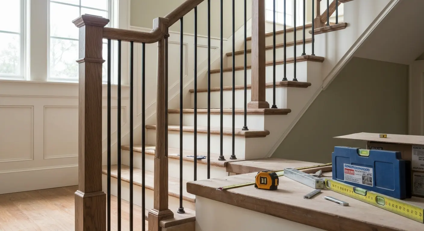 Stair railing installation