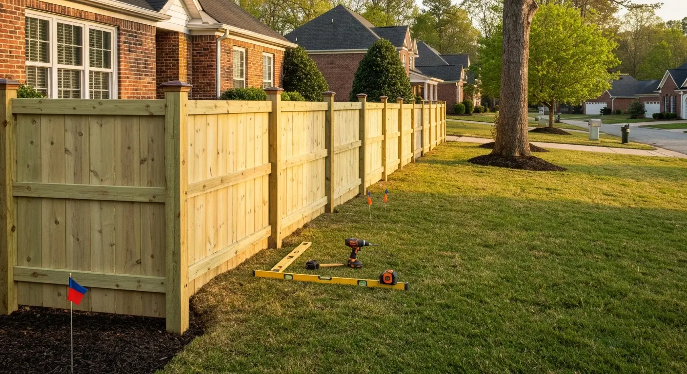 Residential fence installation
