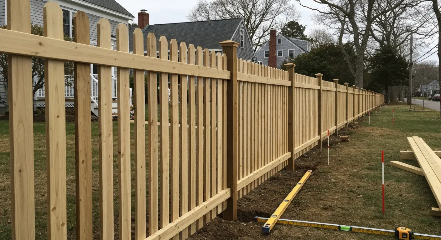 Property-line fence installation