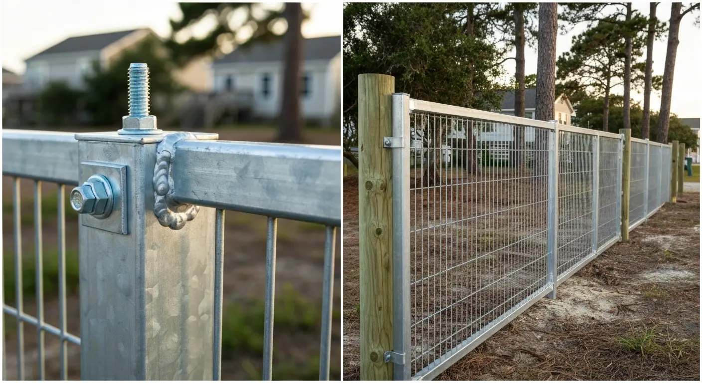 Coastal fence with salt air protection