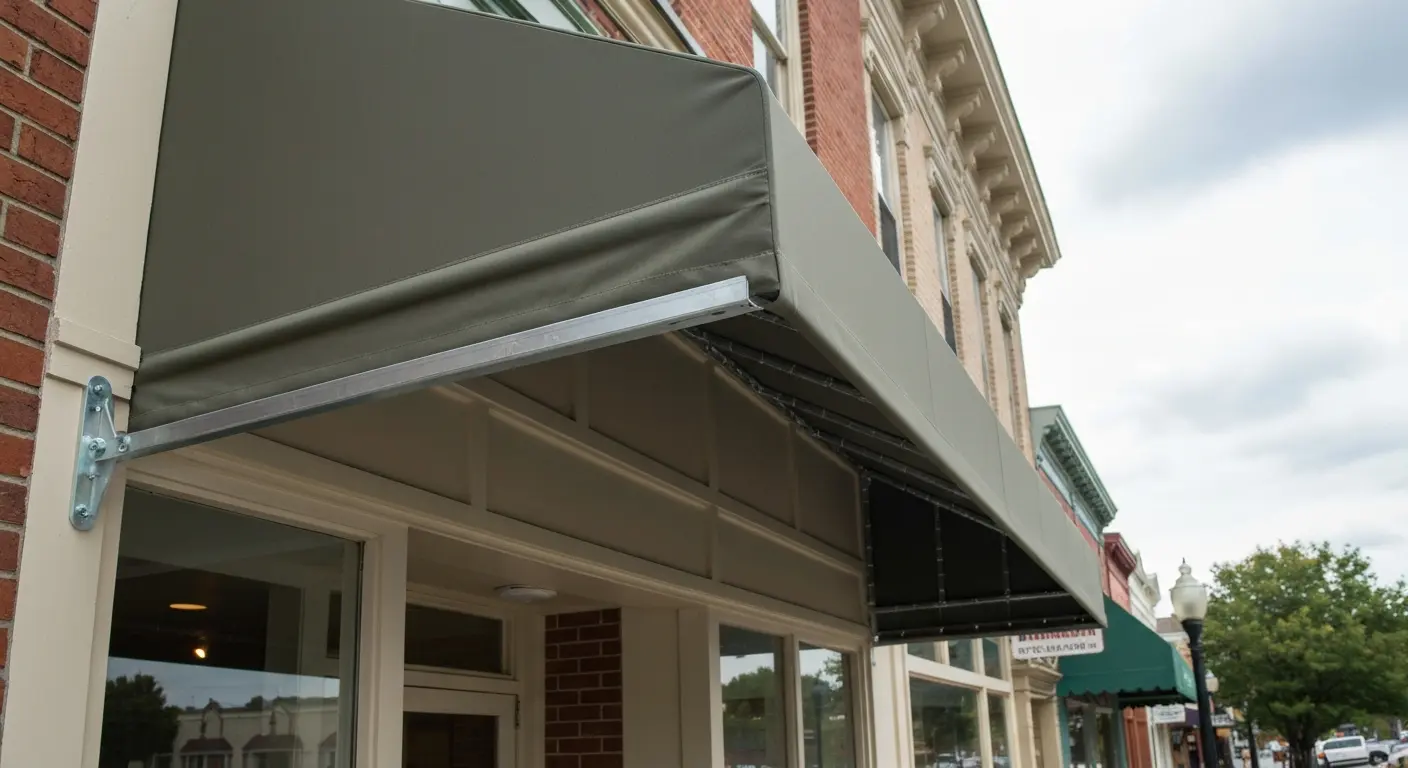Fixed stationary awning installation