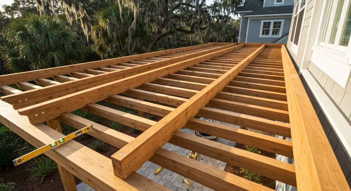 Attached pergola