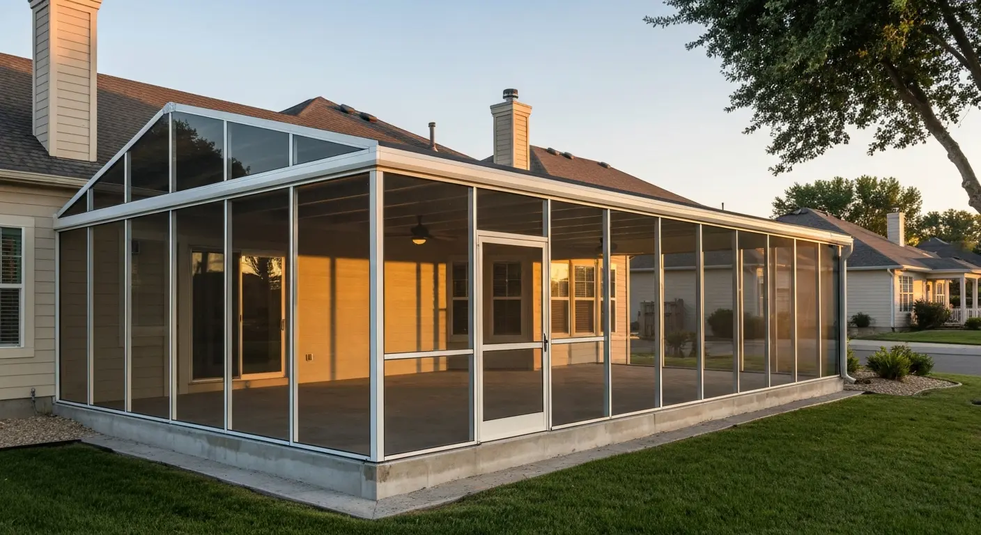 Glass hybrid screen room enclosure