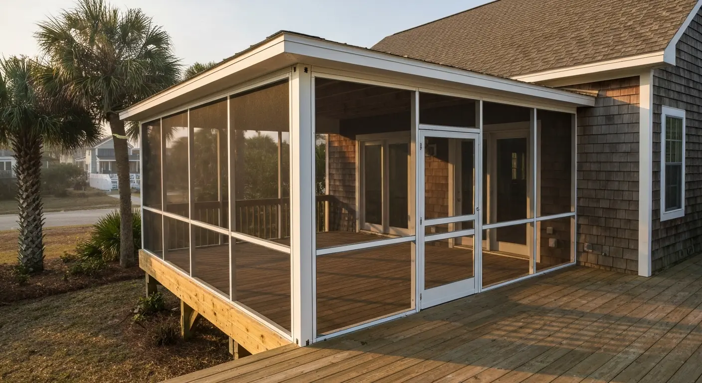 Standard screen room installation